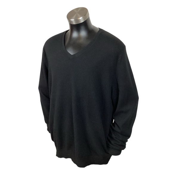 Pure Cashmere VNeck Mens XLarge Cashmere  Black - Picture 2 of 11